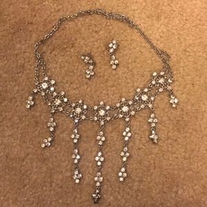 Diamond earring and necklace set